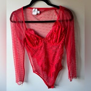 Red Lace bodysuit